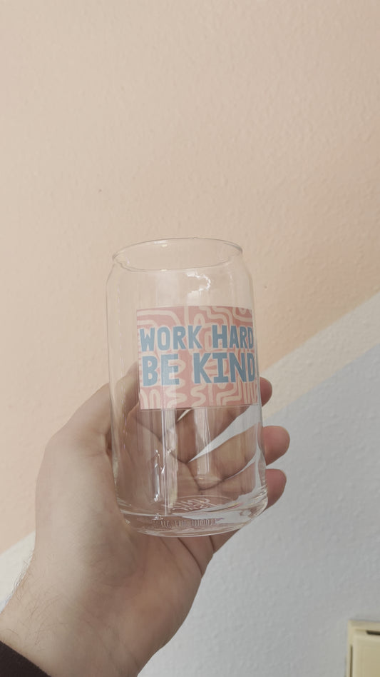 Just Be Kind! Preppy Doodles - Glass Mug - beer can glass - coffee cup –  Just Be Kind Co.